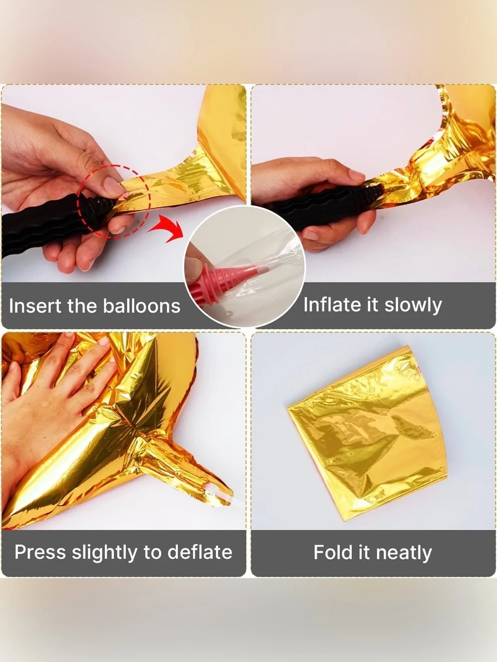 Metallic Gold 32” Jumbo Foil Balloons / 4D / 32”/ 6PCS